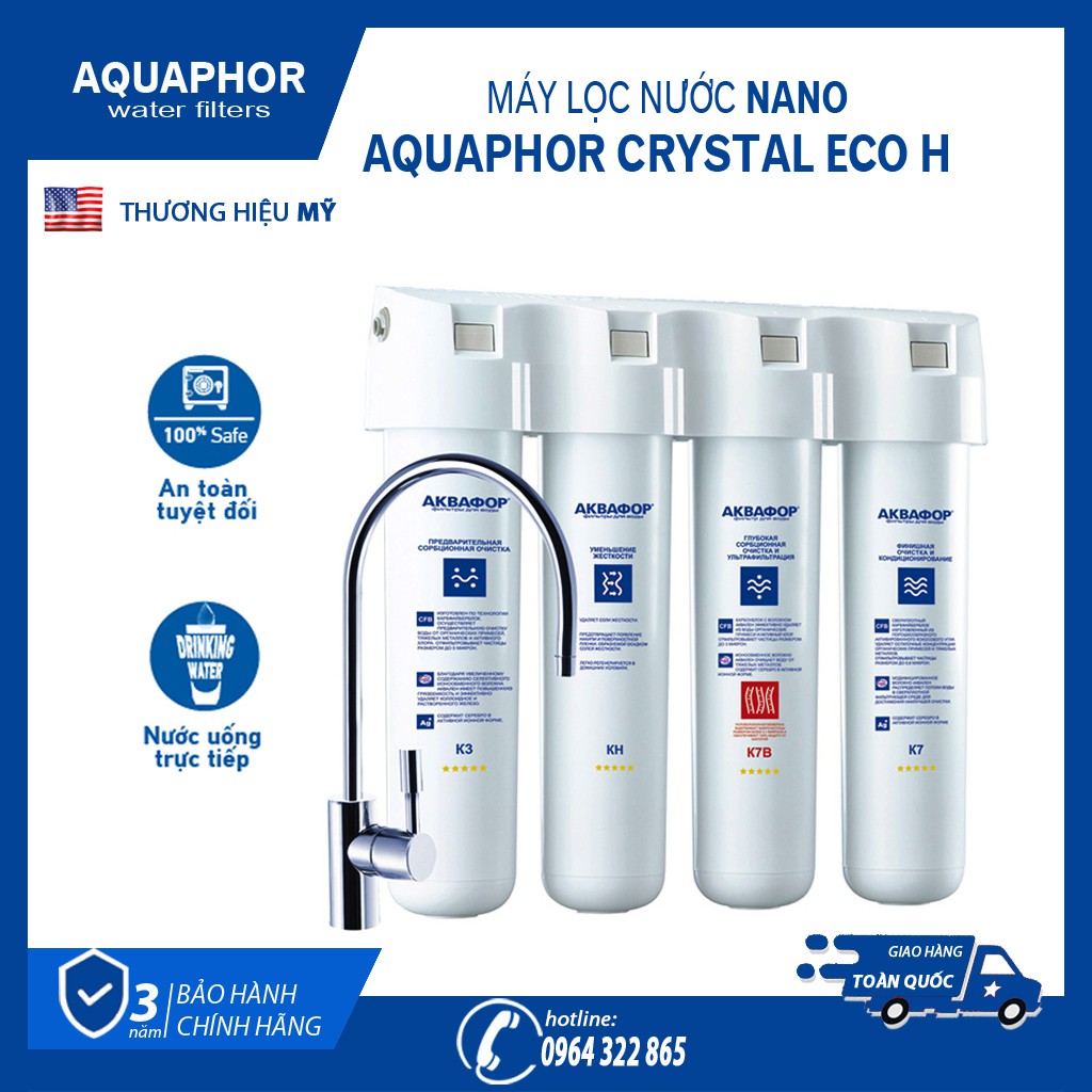 Máy Lọc Nước Nano Aquaphor Crystal Eco H - Không Điện Không Nước Thải