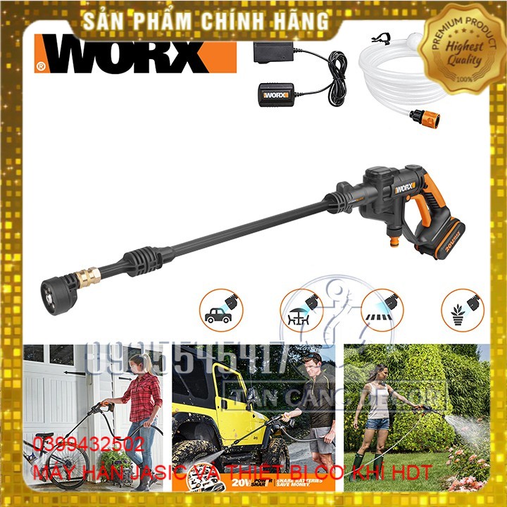 Máy Rửa Xe Xịt Áp Lực Pin WORX HYDROSHOT WG629