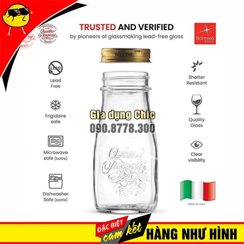 [ITALY] Chai đựng nước ép, sữa hạt Quattro 400ml - 1000ml - Bormioli Rocco | BigBuy360 - bigbuy360.vn