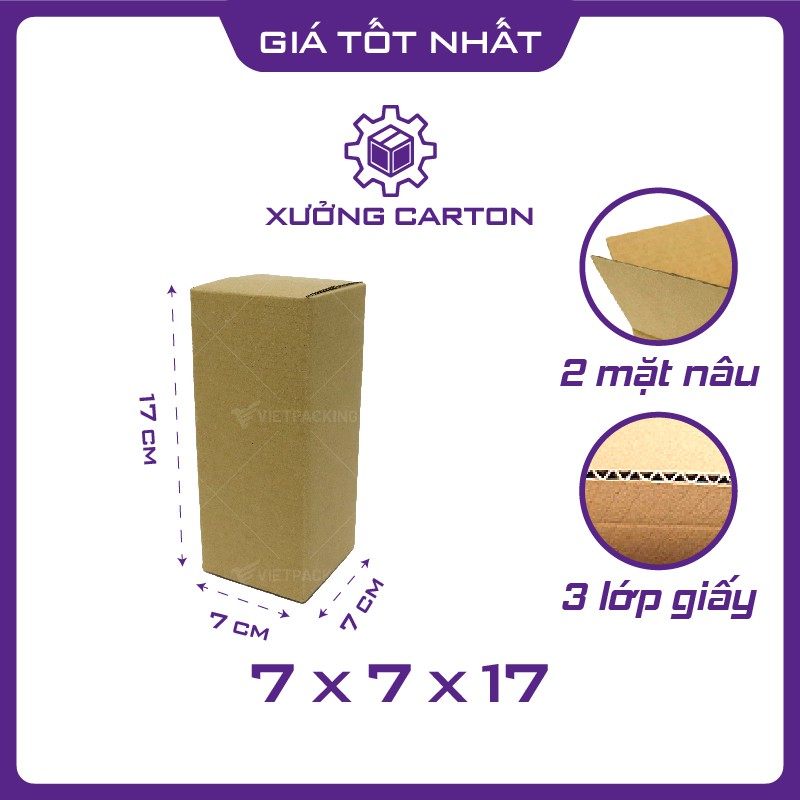 7x7x17 - 50 hộp carton giấy đóng gói hàng nhỏ