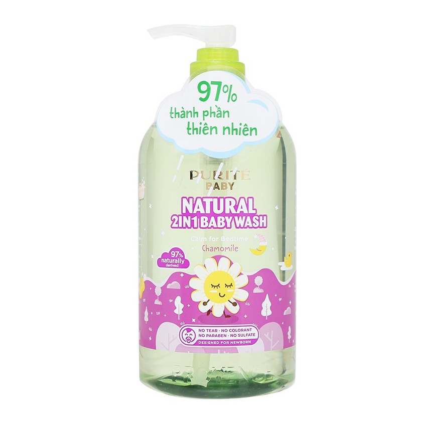 Sữa tắm gội cho bé Purité Baby 500ml (đủ màu)