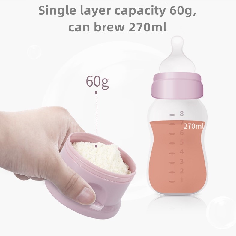 Hộp đựng sữa bột xách tay SABUY 4 tầng Hộp đựng thức ăn dặm cho bé Kiểu gấu Nhiều kiểu mở