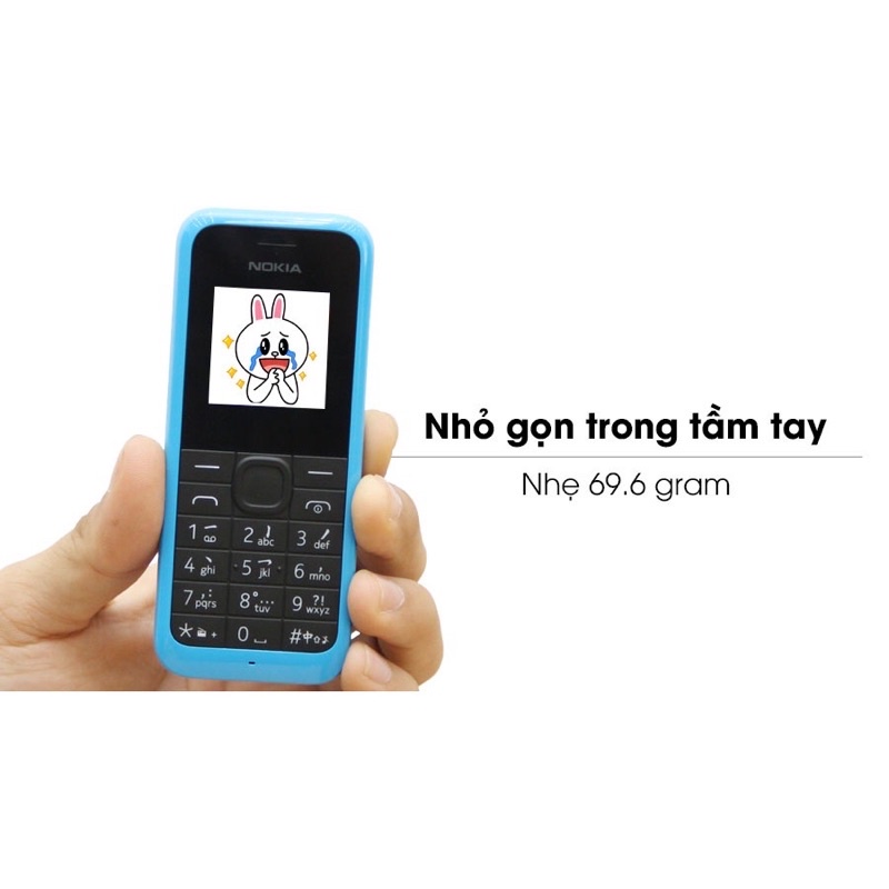 Điện Thoại Nokia 105, Điện thoại giá rẻ, nghe gọi loa lớn, Điện thoại nokia cổ có pin sạc, bảo hành 12 tháng 1 đổi 1