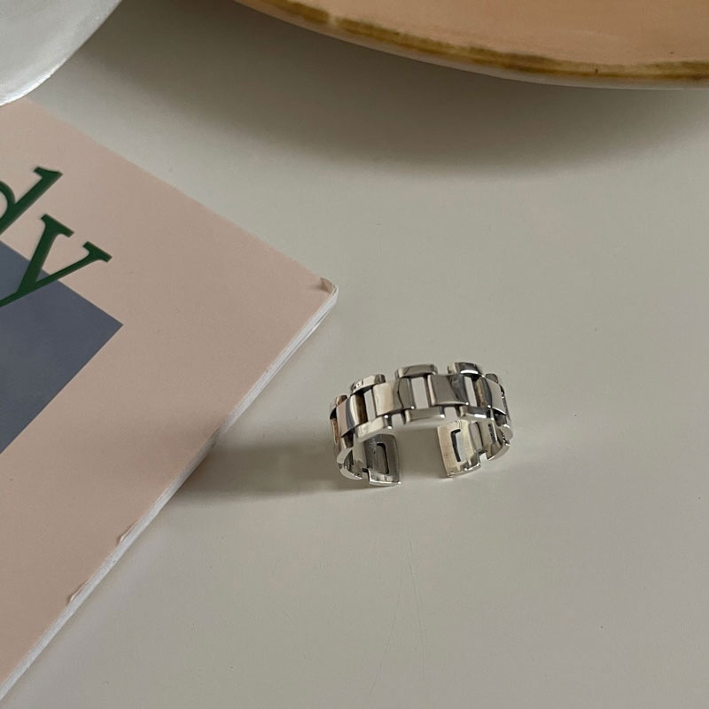 Nhẫn phối dây xích phong cách hiphop đường phố thời trang