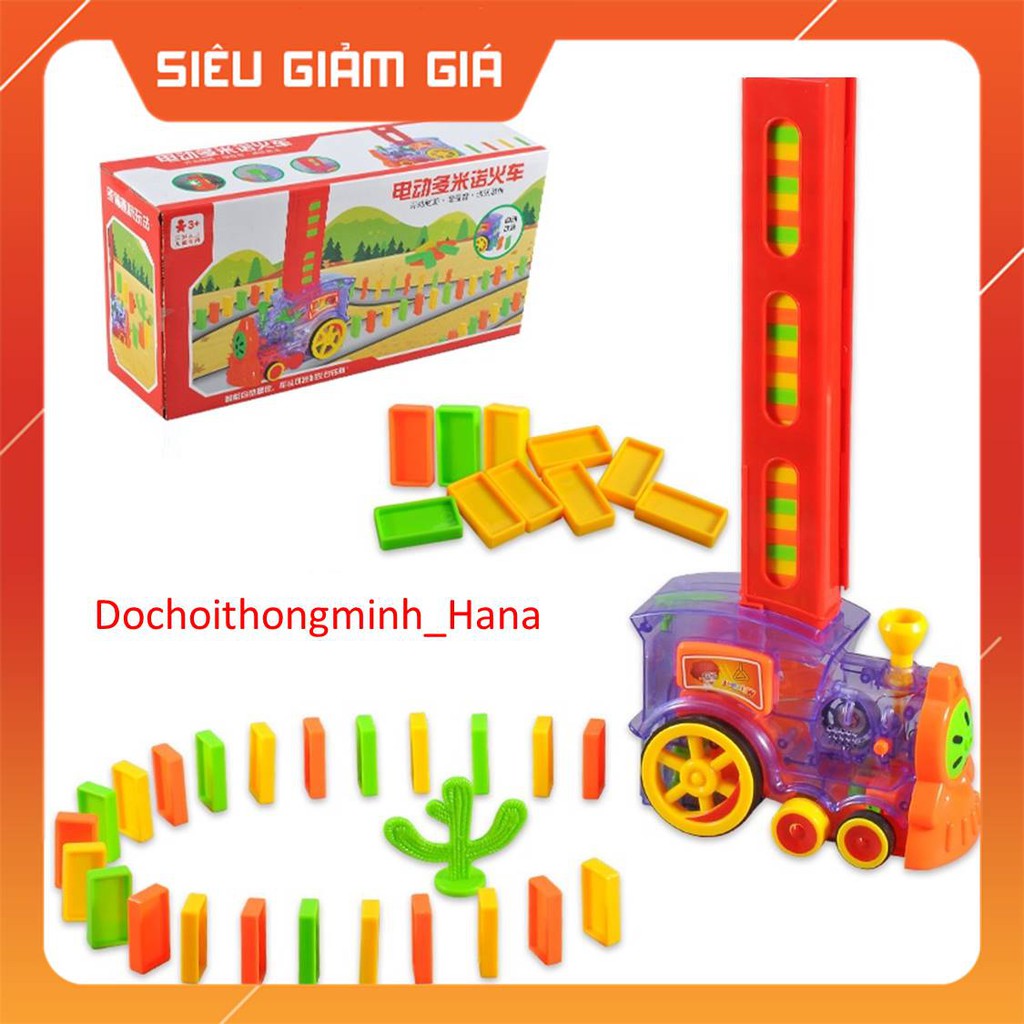 Xe Lửa Xếp Hình Domino 💖  💖 Tàu Hỏa xếp hình Domino, Có đèn, Âm Thanh, Chỉnh hướng, Bé vừa chơi vừa học.