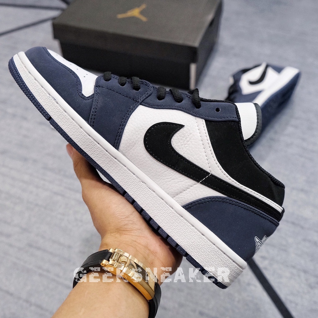 [GeekSneaker] Giày Sneaker Cổ Thấp Air Jordan 1 Retro Low Navy (2014)