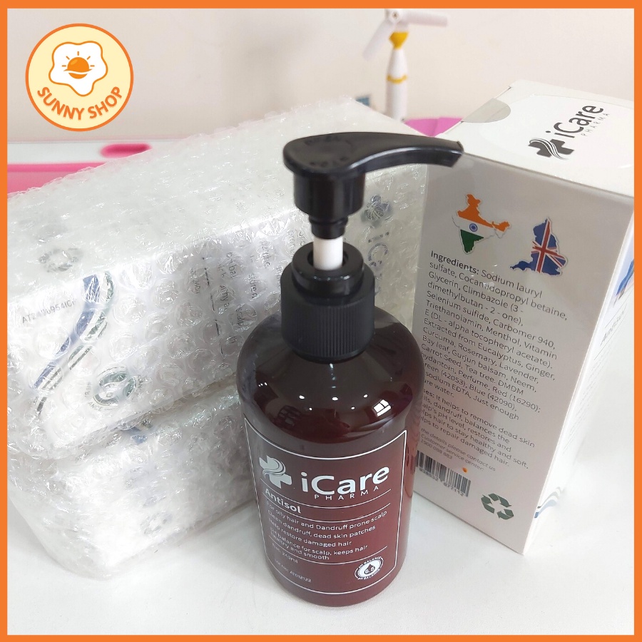 Dầu Gội Sạch Gàu Antisol - ICare Pharma | Làm Sạch Gàu Ngứa Da Đầu Không Gây Khô Tóc | Dược Liệu