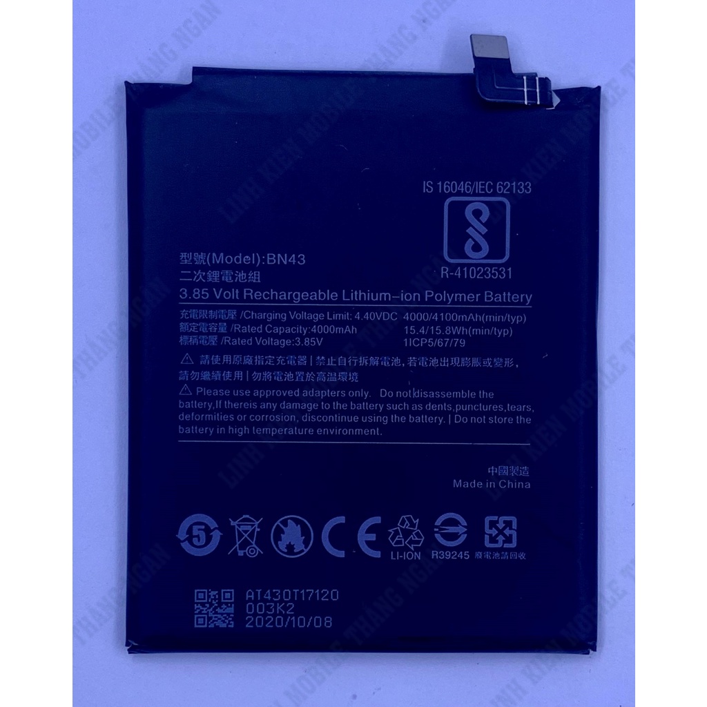 Pin Xiaomi Redmi Note 4x, Pin BN43 4000/4100 mAh Zin New Bảo Hành 3 Tháng 1 Đổi 1