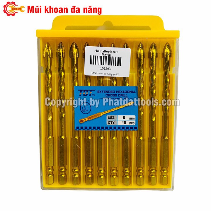 Mũi khoan đa năng 4 cạnh chuôi lục giác-Khoan kính, thủy tinh,khoan gạch men, gạch đá hoa cương