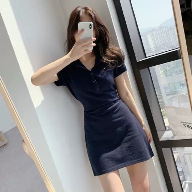 (Sẵn) Váy body polo Hàn Quốc / Đầm polo basic (có ảnh thật) | BigBuy360 - bigbuy360.vn