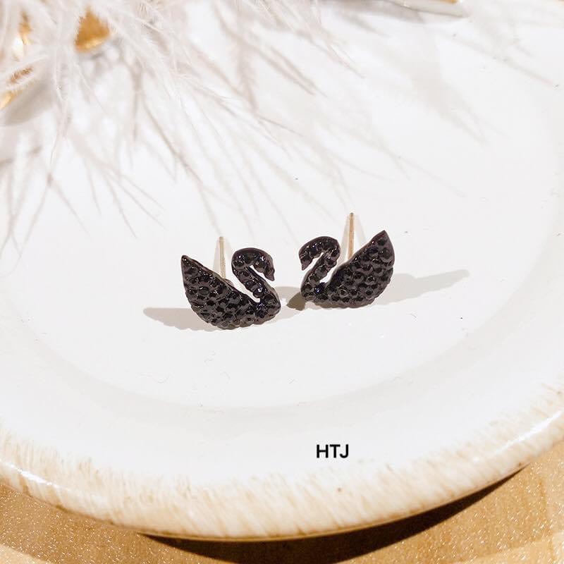 Bông tai nữ bạc thật hình con thiên nga siêu xinh LINH MIU SILVER