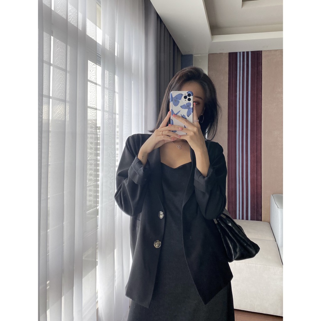 Basic Jacket - blazer đen dáng freestyle (Laciel official) | BigBuy360 - bigbuy360.vn
