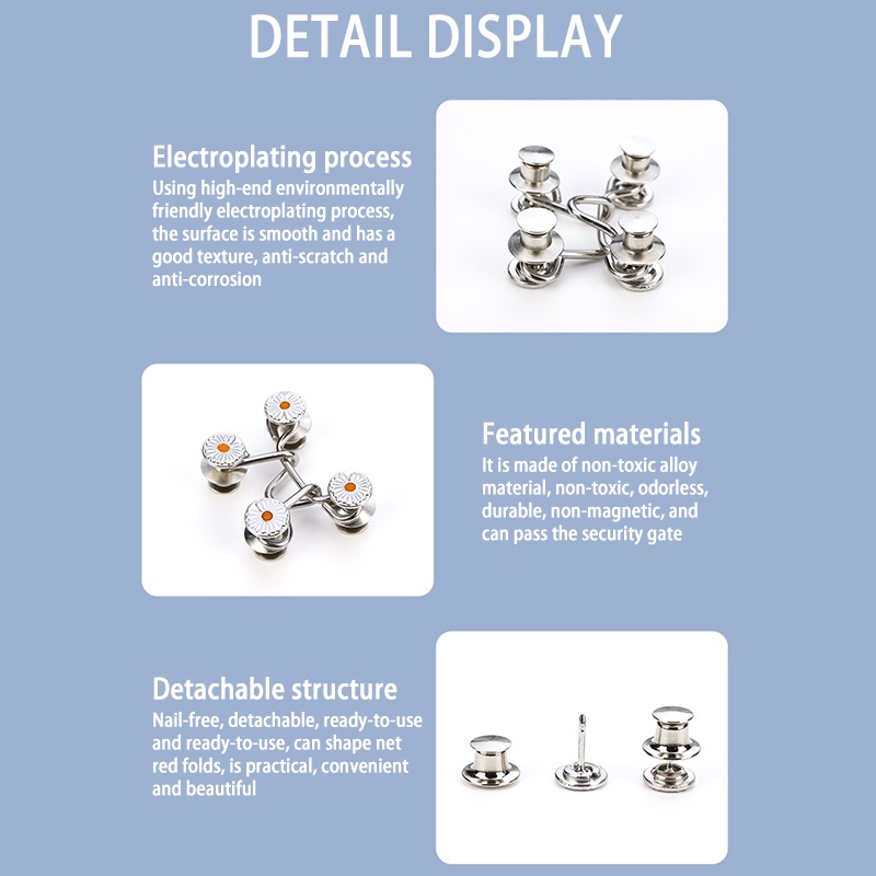 Nút quần jean bằng kim loại có thể tháo rời