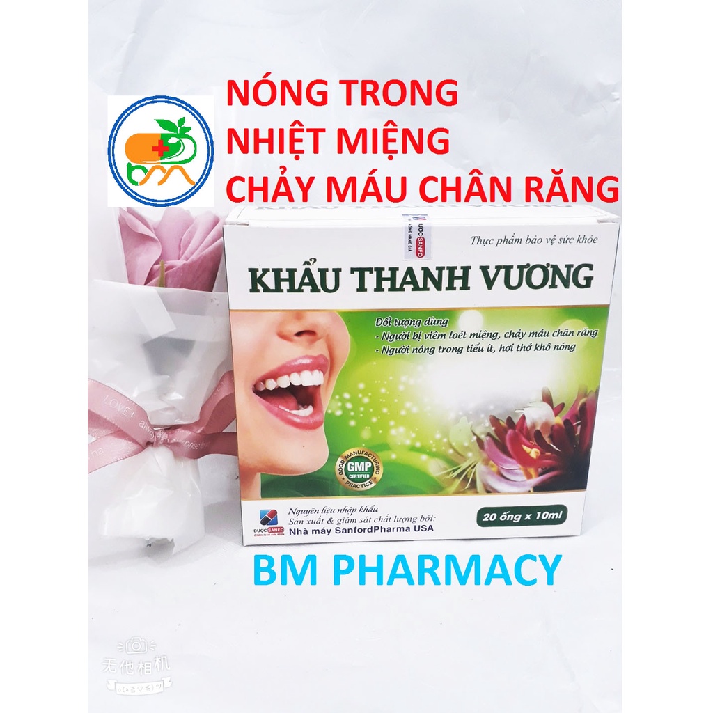 KHẨU THANH VƯƠNG, giảm nhiệt miệng, viêm loét miệng, hỗ trợ thanh nhiệt giải độc, giảm chảy máu chân răng, chảy máu cam