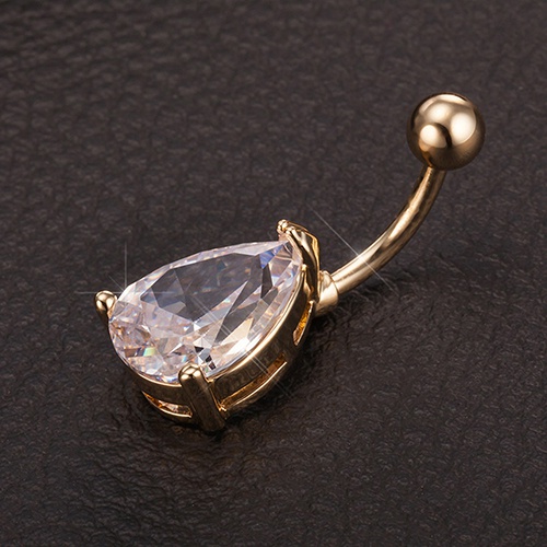 Khuyên rốn hình giọt nước đính kim cương thời trang cho nữ