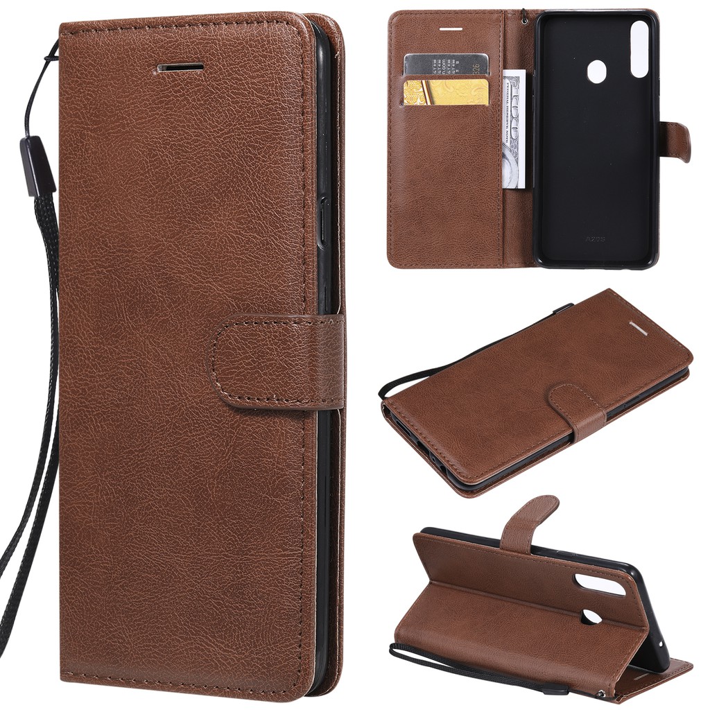 Bao da điện thoại màu trơn cho Samsung Galaxy A10S A20S M30S M21 | BigBuy360 - bigbuy360.vn