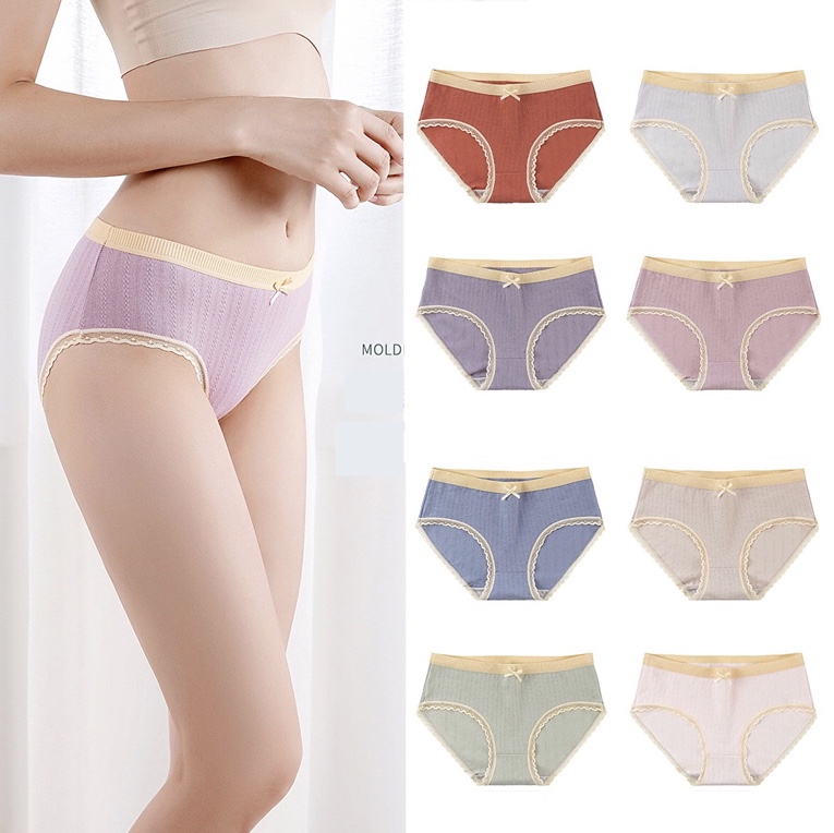 Quần Lót Cotton Màu Trơn Mềm Mại