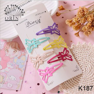 Set 6 kẹp tóc bấm nhiều màu dễ thương Orin K187