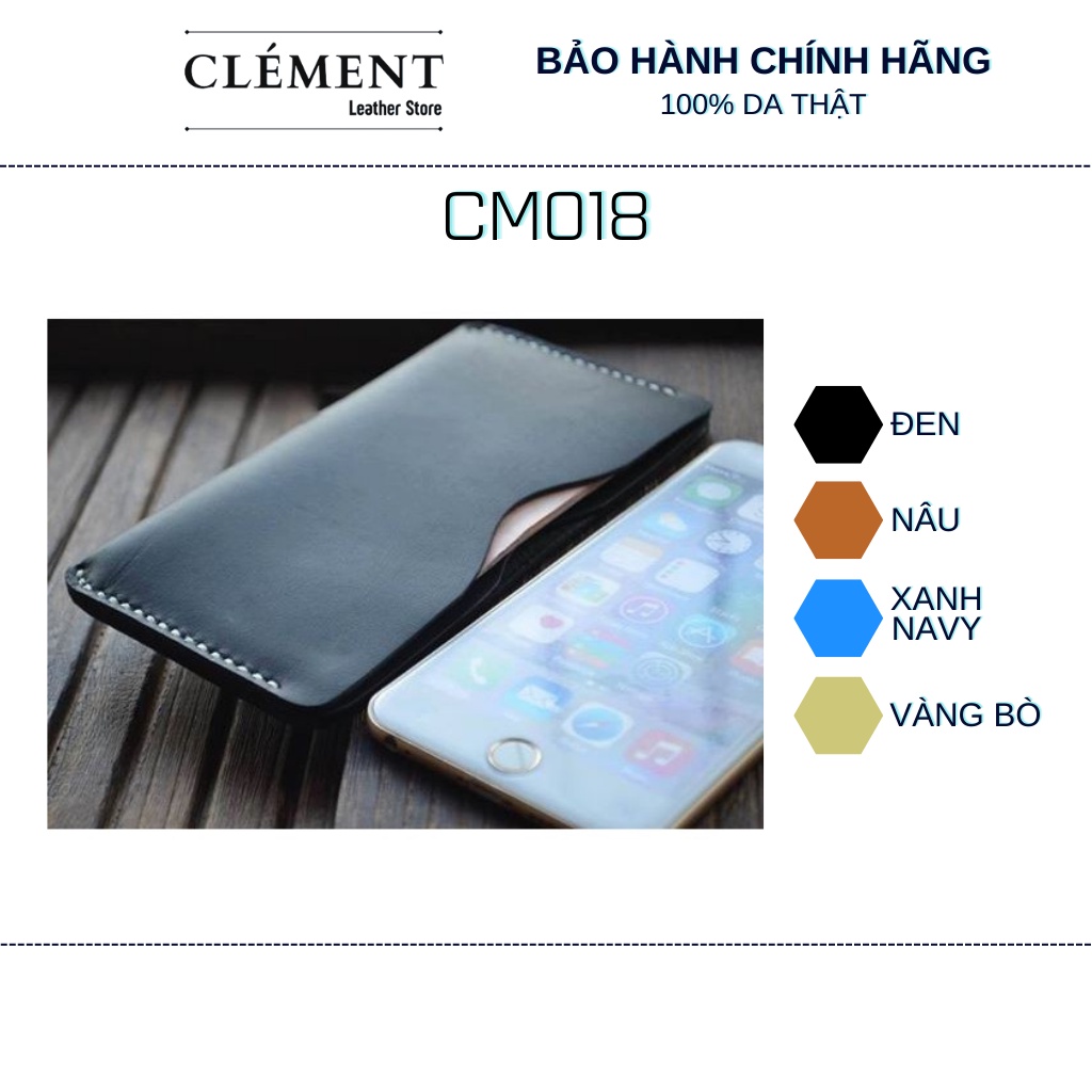 Ví điện thoại da cao cấp, bóp ví nam da bò thật Clément – CM018 – BH 12 tháng - Fullbox