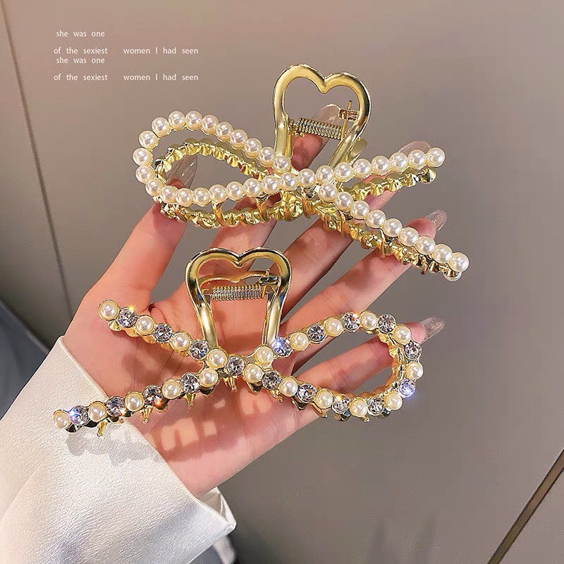 Kẹp tóc Hàn Quốc đính đá sang chảnh Cặp tóc càng cua kim loại con cá thời trang xinh hot trend cho nữ cỡ lớn miituu KCC