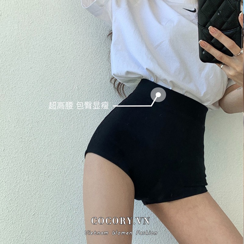  【Cocory】 Quần ngắn dáng ôm lưng cao quyến rũ dành cho nữ