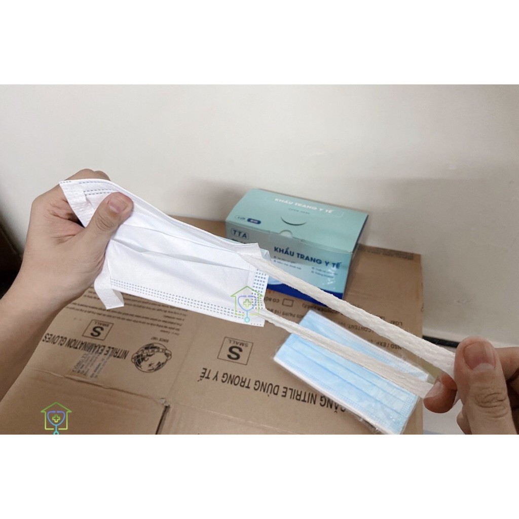 Khẩu Trang Y Tế TTA 4 Lớp Kháng Khuẩn Tai Đeo Mềm Mịn Chống Trượt - Hộp 50 Cái | BigBuy360 - bigbuy360.vn