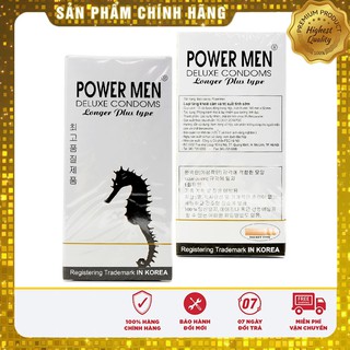 [Che Tên Khi Giao] Bao Cao Su Cá Ngựa Bạc Powermen Longer Plus Kéo Dài Thời Gian Quan Hệ Có Bi Hộp 12 Chiếc