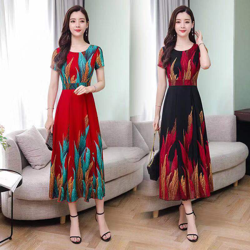 Đầm ôm Dáng Xòe In Họa Tiết Thời Trang Hè 2021 | BigBuy360 - bigbuy360.vn