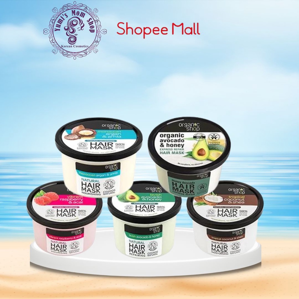 Kem ủ tóc ORGANIC SHOP phục hồi, dưỡng tóc mềm mượt ORGANIC SHOP Natural Hair Mask 250m