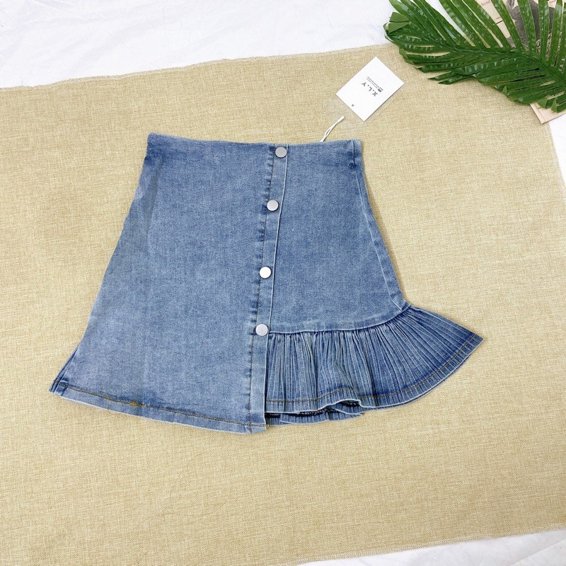 Chân váy xếp li đuôi cá đính khuy phong cách highteen (có sẵn+ảnh thật) | BigBuy360 - bigbuy360.vn