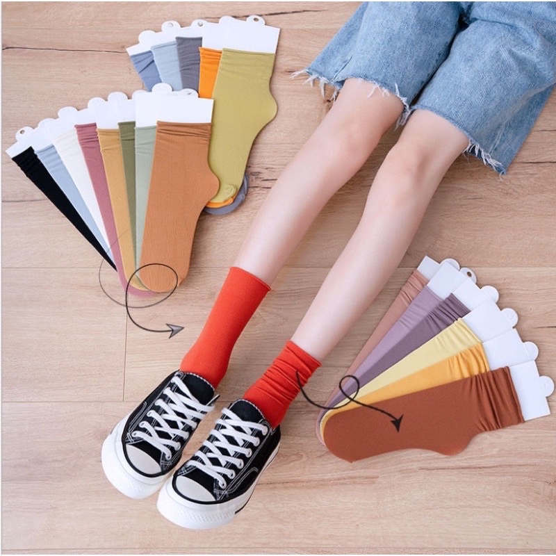 Vớ nhún cổ cao phong cách Hàn Quốc cổ điển xinh xắn thời trang M004