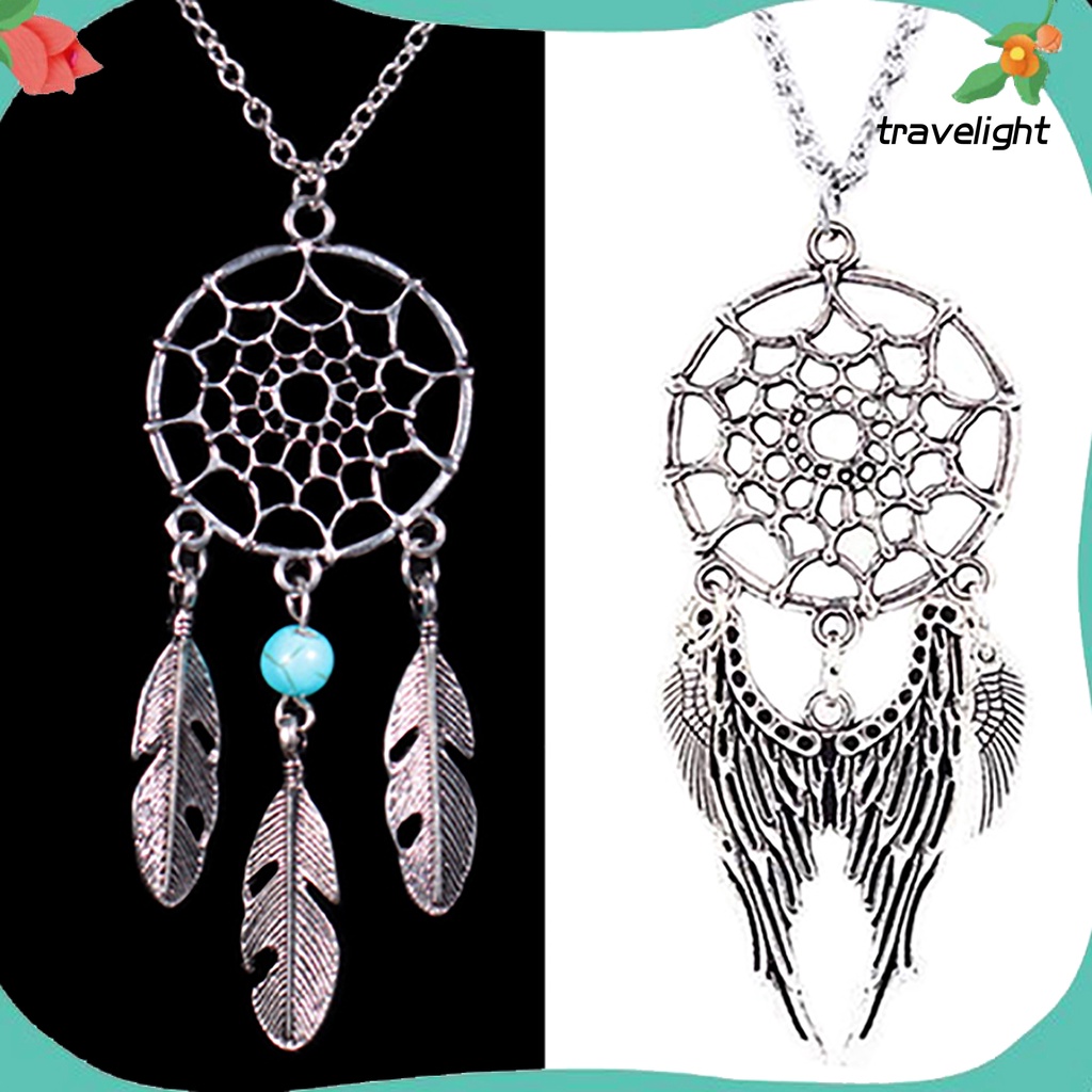 Vòng cổ Mặt Dreamcatcher Phối Lông Vũ Thời Trang Xinh Xắn Cho Nữ