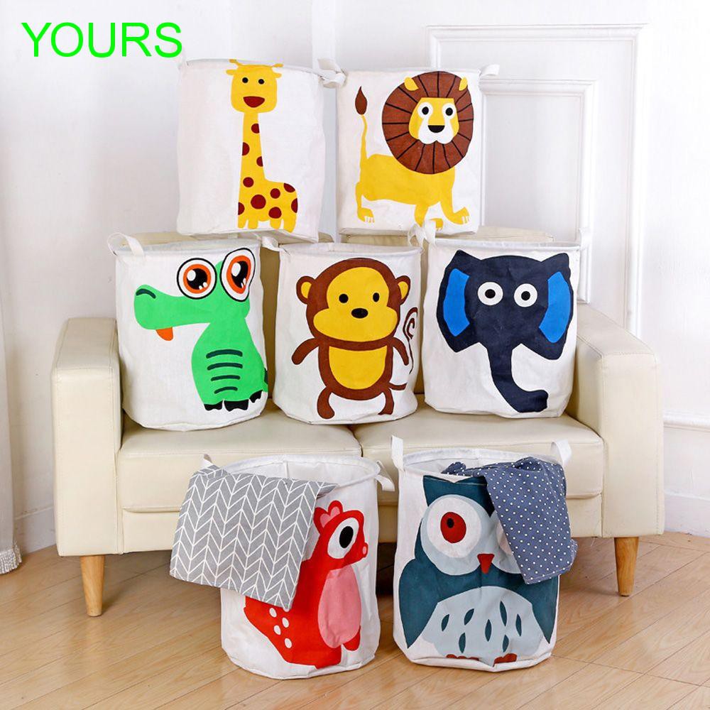 Giỏ đựng quần áo bẩn bằng vải canvas hình cú dễ thương