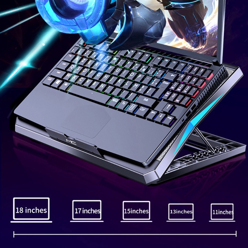 Giá Đỡ Laptop 6 Quạt 2 Cổng Usb Có Thể Điều Chỉnh Kích Thước