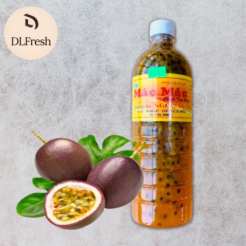 Nước cốt chanh dây DLFresh nước chanh dây nguyên chất có hạt 1000ml
