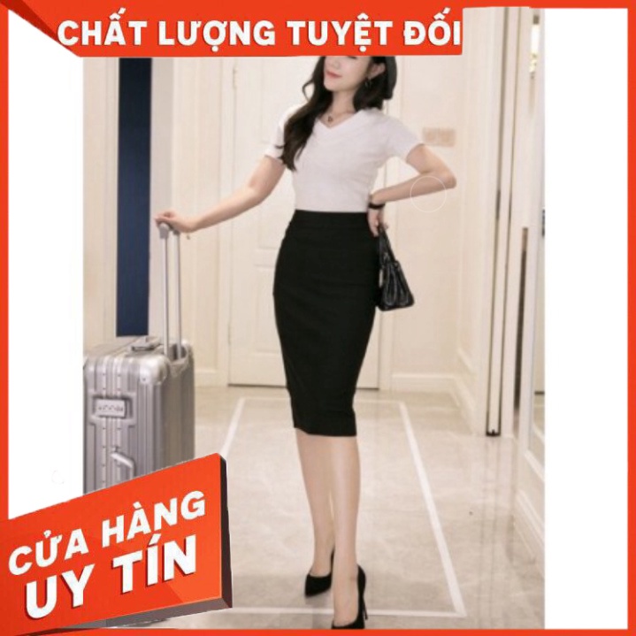 Chân Váy Công Sở Bút Chì Xẻ Sau Vải umi Hàn Quốc - Hàng nhập khẩu