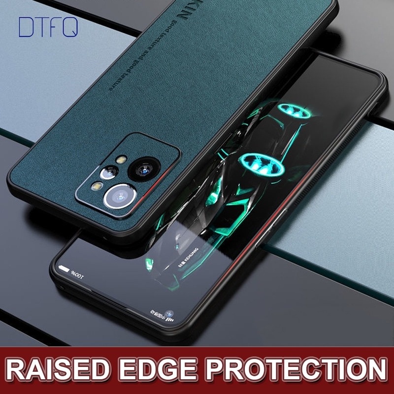 Ốp Điện Thoại Da Pu Viền Silicon Dẻo Kiểu Cổ Điển Sang Trọng Chống Sốc Cho Realme GT Neo 3T 2 Neo3T Neo2 GT2 GT 2