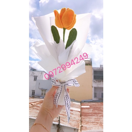 Hoa len handmade-Hoa tulip len