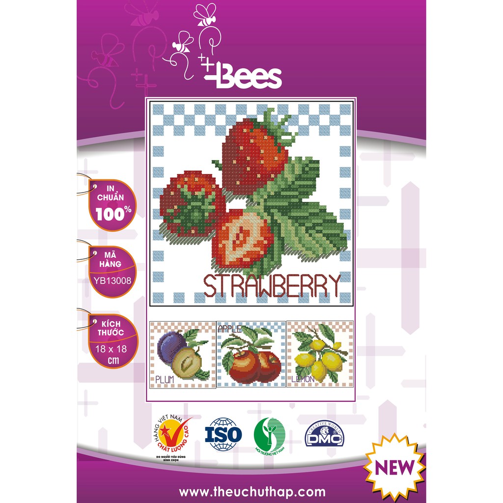 Mẫu thêu chữ thập củ quả nhỏ xinh