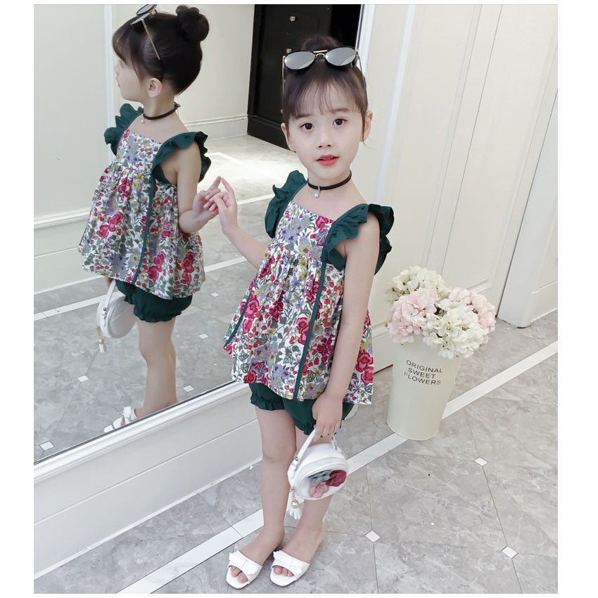 Đồ Bộ Bé Gái, Quần Áo Trẻ Em Họa Tiết Hoa Nhí Thời Trang Hàn Quốc Siêu Cute SIXTEEN.