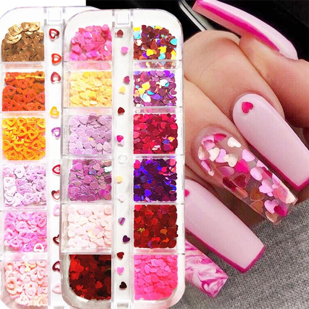 Hộp 12 Hộp Sequin Hình Bướm Trái Tim Thời Trang Cho Ngày Valentine