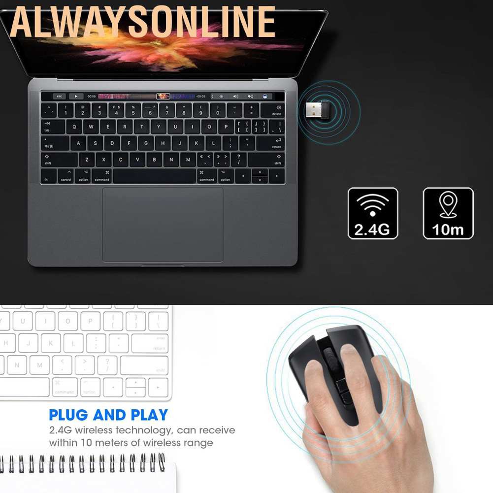 Chuột Gaming Alwaysonline Không Dây 2.4g Rgb Dạ Quang T26