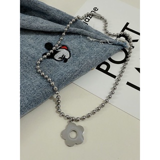 Dây chuyền ball chain 5-6mm họa tiết bông hoa