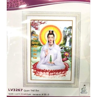 Tranh thêu mẹ quan âm Lv3367