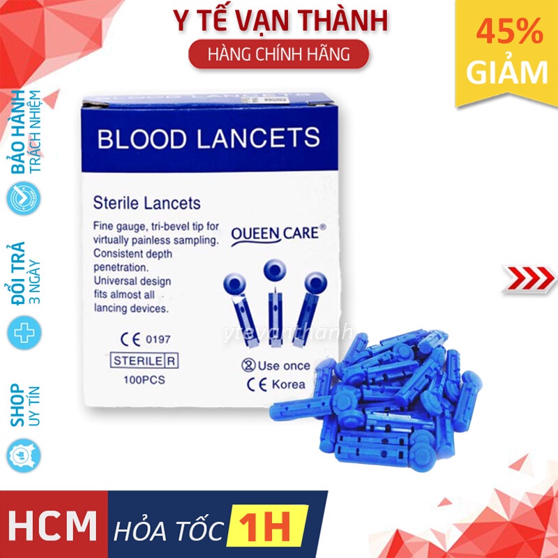 ✅ Kim Thử Đường Huyết- Blood Lancet (Tròn 4 Cạnh) (Hộp 100 Kim) -VT0810