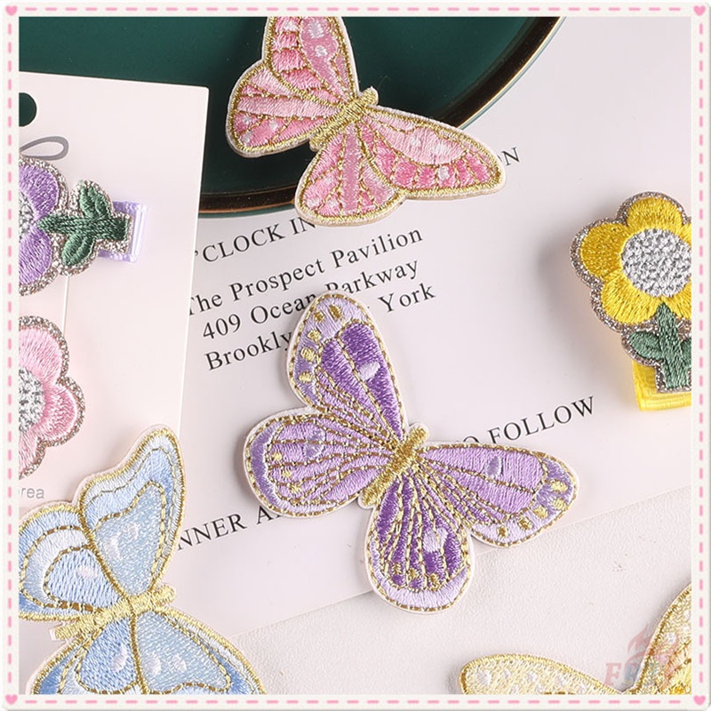 Miếng vá ủi quần áo họa tiết bươm bướm và hoa xinh xắn diy