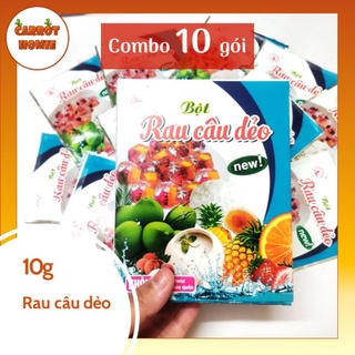 Combo 10 gói rau câu dẻo trái dừa 10g làm thạch đông, pudding