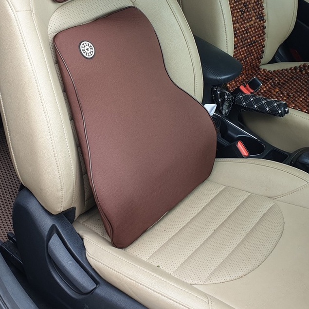 Tựa lưng lõi cao su non vỏ cottton cao cấp cho xe hơi, ô tô, ghế văn phòng