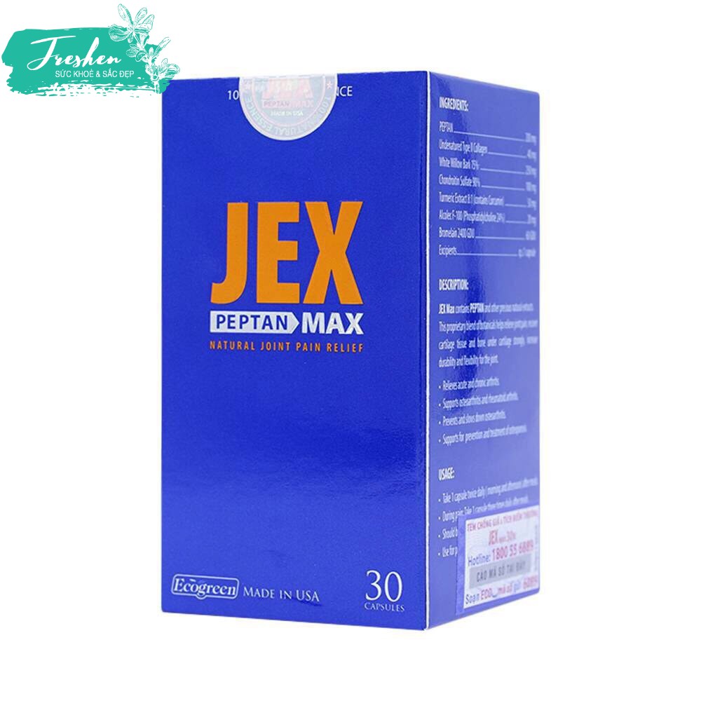 [Hộp 30 viên] JEX  - Viên uống hỗ trợ điều trị viêm khớp - bổ khớp, tái tạo sụn khớp