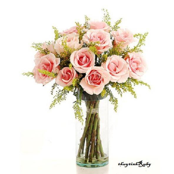 Bình Bông Lọ Hoa Thủy Tinh D10XH20Cm - Bình Hoa Trụ Tròn